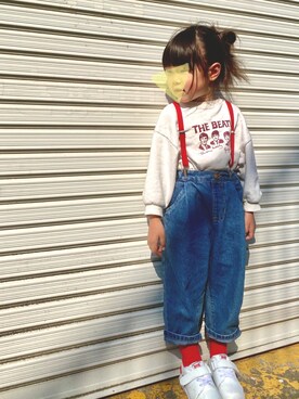 「アイテム（スウェット）」を使った、文化ちゃんさん（キッズ・100cm）の春コーディネート