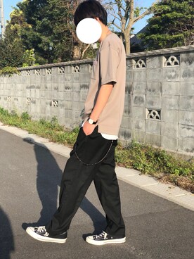 「アイテム（財布/小物、ホワイト系）」を使った、YUさん（メンズ・176cm）の春コーディネート