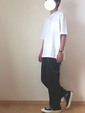 「アイテム（財布/小物、ホワイト系）」を使った、YUさん（メンズ・176cm）の夏コーディネート