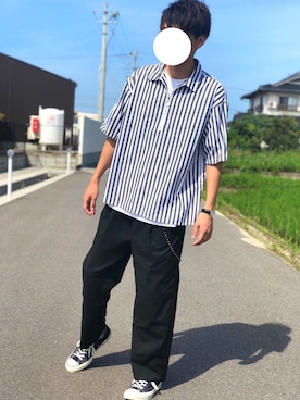 「アイテム（財布/小物、ホワイト系）」を使った、YUさん（メンズ・176cm）の夏コーディネート