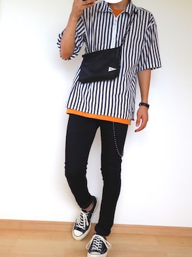 「アイテム（財布/小物、ホワイト系）」を使った、YUさん（メンズ・176cm）の夏コーディネート