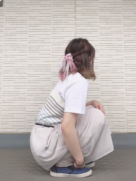 「Gleam（グリーム）のアイテム」を使った、melon🍞さん（レディース・163cm）の夏コーディネート