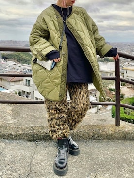 「FREAK'S STORE（フリークスストア）のM-65キルトライナージャケット（ミリタリージャケット）」を使った、SAKIさん（レディース・151cm・30代）の冬コーディネート