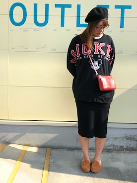 「ミッキー」｜「アイテム（ハンチング/ベレー帽）」を使った、tomo18さん（レディース・169cm）の秋コーディネート