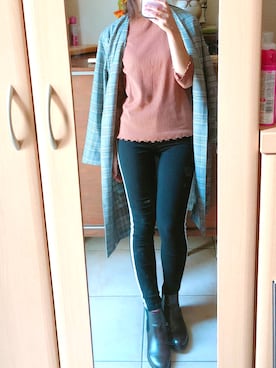 「シンプルおしゃれが好き」｜「アイテム（チェスターコート）」を使った、まめさん（レディース・150cm）の秋コーディネート