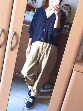 「earth（アース）のアイテム（パンツ）」を使った、まめさん（レディース・150cm）の秋コーディネート