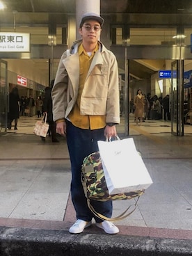 「SON OF THE CHEESE（サノバチーズ）のアイテム（帽子）」を使った、へいそうたさん（メンズ・178cm）の冬コーディネート