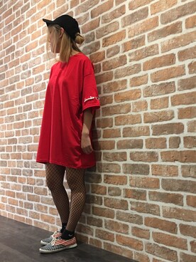 「CHMPGN（シャンパンシャンペン）のアイテム」を使った、マツモトさん（レディース・161cm）の夏コーディネート