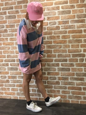 「UNGREEPER （アングリーパー）のアイテム」を使った、マツモトさん（レディース・161cm）の夏コーディネート