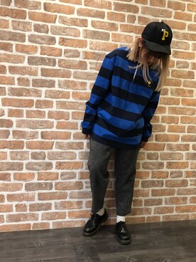 「L.H.P（エルエイチピー）のアイテム（キャップ）」を使った、マツモトさん（レディース・161cm）の春コーディネート