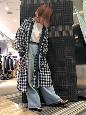 「Flap Stack（フラップスタック）のアイテム」を使った、マツモトさん（レディース・161cm）の夏コーディネート