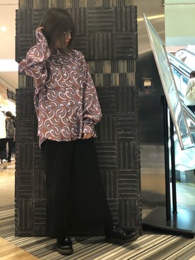 「FLAGSTUFF（フラグスタフ）のアイテム」を使った、マツモトさん（レディース・161cm）の秋コーディネート
