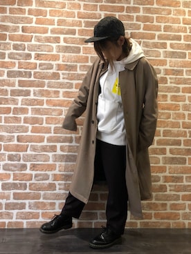 「WHITELAND BLACKBURN」｜「アイテム（トレンチコート）」を使った、マツモトさん（レディース・161cm）の秋コーディネート