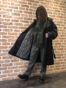 「FLAGSTUFF（フラグスタフ）のアイテム（ジャケット/アウター）」を使った、マツモトさん（レディース・161cm）の冬コーディネート