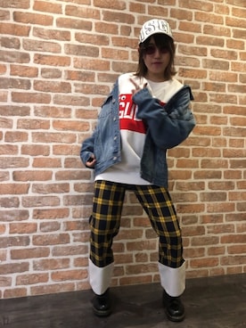 「MSGM（エムエスジーエム）のアイテム（帽子）」を使った、マツモトさん（レディース・161cm）の冬コーディネート