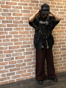 「AZSのアイテム（キャップ）」を使った、マツモトさん（レディース・160cm）の夏コーディネート