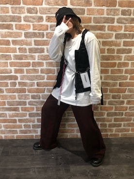 「L.H.P（エルエイチピー）のアイテム（帽子）」を使った、マツモトさん（レディース・160cm）の夏コーディネート