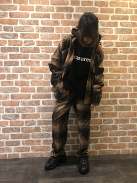 「DANKE SCHON（ダンケシェーン）のDankeSchon/ダンケシェーン/モザイクパンツ（その他パンツ）」を使った、マツモトさん（レディース・161cm）の秋コーディネート