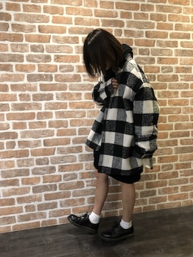 「WHITELAND BLACKBURN」｜「アイテム（その他アウター）」を使った、マツモトさん（レディース・161cm）の冬コーディネート