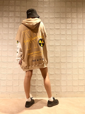 「L.H.P（エルエイチピー）のアイテム（帽子）」を使った、マツモトさん（レディース・161cm）の春コーディネート