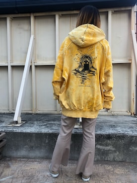 「L.H.P（エルエイチピー）のアイテム（パーカー）」を使った、マツモトさん（レディース・161cm）の春コーディネート