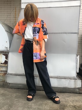 「ROKIT（ロキット）のアイテム（トップス）」を使った、マツモトさん（レディース・161cm）の夏コーディネート