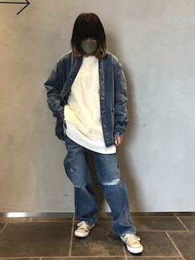 「DANKE SCHON（ダンケシェーン）のアイテム（スウェット）」を使った、マツモトさん（レディース・161cm）の春コーディネート