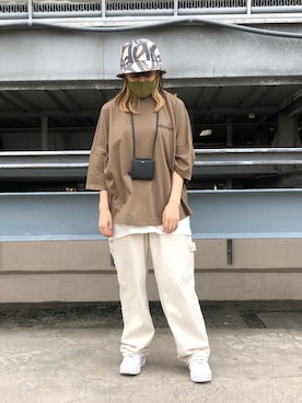 「DANKE SCHON（ダンケシェーン）のアイテム（帽子）」を使った、マツモトさん（レディース・161cm）の夏コーディネート