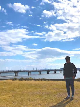 「アイテム（レッグウェア、グリーン系）」を使った、chedaaさん（メンズ・175cm）の秋コーディネート