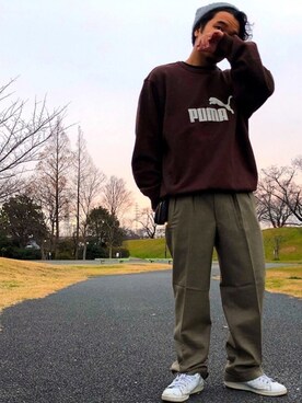 「CHAPS（チャップス）のアイテム（スラックス）」を使った、YsKさん（メンズ・165cm）の冬コーディネート