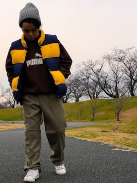 「CHAPS（チャップス）のアイテム（スラックス）」を使った、YsKさん（メンズ・165cm）の冬コーディネート