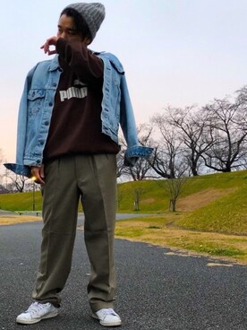 「CHAPS（チャップス）のアイテム（スラックス）」を使った、YsKさん（メンズ・165cm）の冬コーディネート