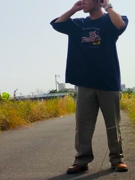 「CHAPS（チャップス）のアイテム（スラックス）」を使った、YsKさん（メンズ・165cm）の夏コーディネート