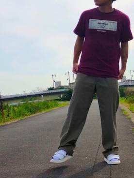 「CHAPS（チャップス）のアイテム（スラックス）」を使った、YsKさん（メンズ・165cm）の夏コーディネート