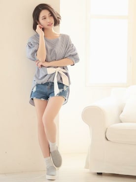 「Ninarobe（ニーナローブ）のアイテム」を使った、Retica(レティカ)さん（レディース・158cm）の春コーディネート