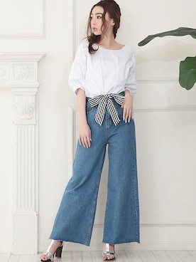 「Ninarobe（ニーナローブ）のアイテム」を使った、Retica(レティカ)さん（レディース・160cm）の夏コーディネート