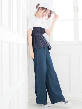 「Ninarobe（ニーナローブ）のアイテム」を使った、Retica(レティカ)さん（レディース・162cm）の夏コーディネート
