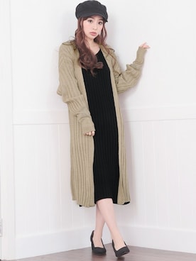 「ブラック」｜「アイテム（キャスケット）」を使った、Retica(レティカ)さん（レディース・160cm）の秋コーディネート