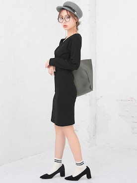 「アイテム（キャスケット、グレー系）」を使った、Retica(レティカ)さん（レディース・160cm）の冬コーディネート