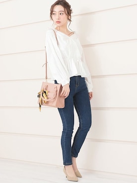 「Ninarobe（ニーナローブ）のアイテム」を使った、Retica(レティカ)さん（レディース・160cm）の春コーディネート