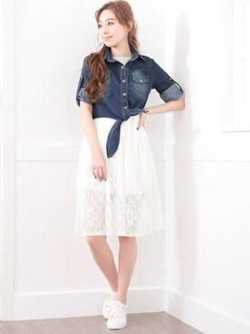 「Ninarobe（ニーナローブ）のアイテム」を使った、Retica(レティカ)さん（レディース・160cm）の春コーディネート