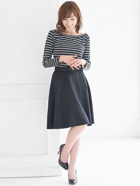 「ボートネック」｜Retica(レティカ)さん（レディース・160cm）の春コーディネート