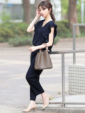 「Ninarobe（ニーナローブ）のアイテム」を使った、Retica(レティカ)さん（レディース・158cm）の夏コーディネート