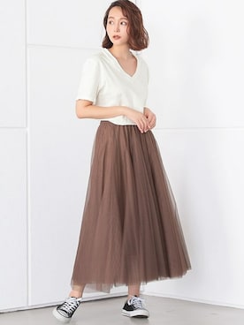 「Ninarobe（ニーナローブ）のアイテム」を使った、Retica(レティカ)さん（レディース・160cm）の夏コーディネート