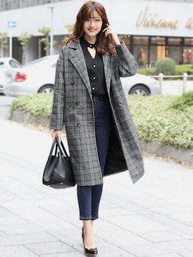 「Ninarobe（ニーナローブ）のアイテム」を使った、Retica(レティカ)さん（レディース・164cm）の冬コーディネート