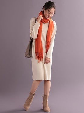 「パールアクセ」｜「アイテム（ブーツ）」を使った、Retica(レティカ)さん（レディース・162cm）の秋コーディネート