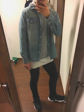 「ジージャン」｜「アイテム（その他アウター）」を使った、ヘチマさん（メンズ・176cm）の冬コーディネート