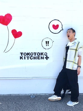 「no brand（ノーブランド）のアイテム（サロペット/オーバーオール）」を使った、チーズさん（メンズ・163cm）の夏コーディネート