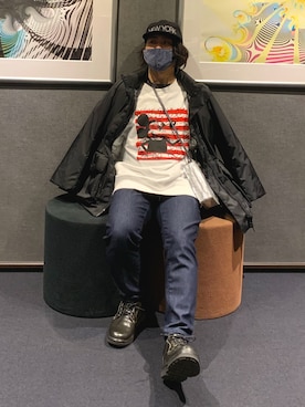 「レディース」｜「アイテム（スウェット）」を使った、チーズさん（メンズ・163cm）の冬コーディネート
