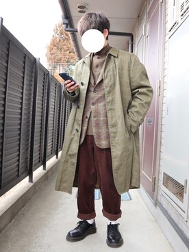 「レイヤードstyle」｜「アイテム（ステンカラーコート）」を使った、すっちょさん（メンズ・157cm）の冬コーディネート